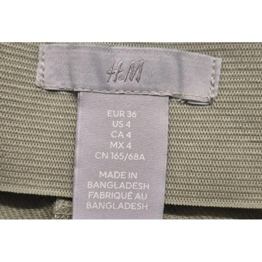 NWT H&M Women's Linen Blend Dress Pants Beige‎ Trousers Slacks Size 4 EUR 36